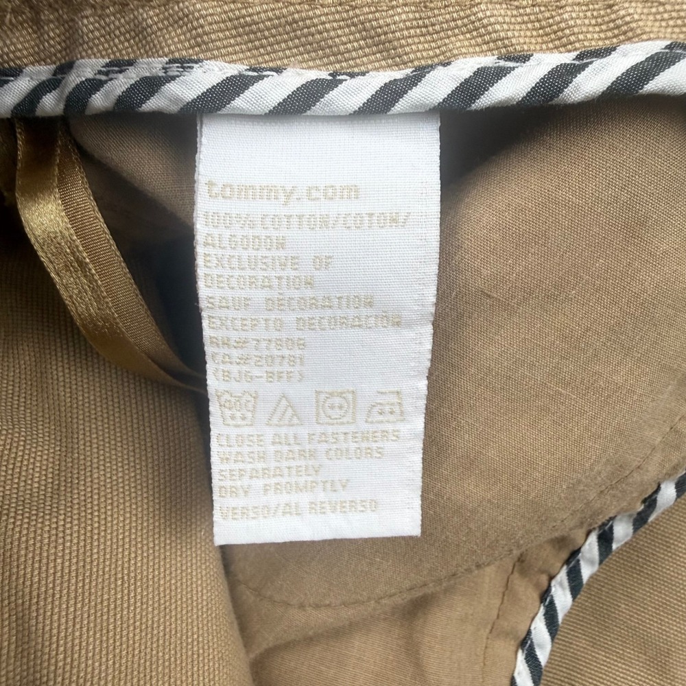 Tommy Hilfiger Khaki Cotton Button Front Mini Skirt Tan Canvas A-Line Size 14 - Picture 6 of 8